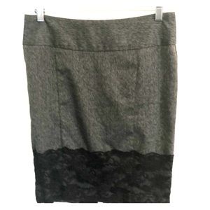 Gray and black lace skirt